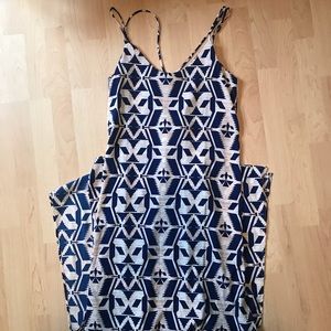 Tobi Blue Aztec Design Maxi Dress- Size S